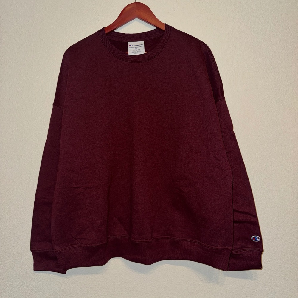 NWOT Champion Authentic Athleticwear Burgundy Crewneck Sweatshirt Mens 2XL‎